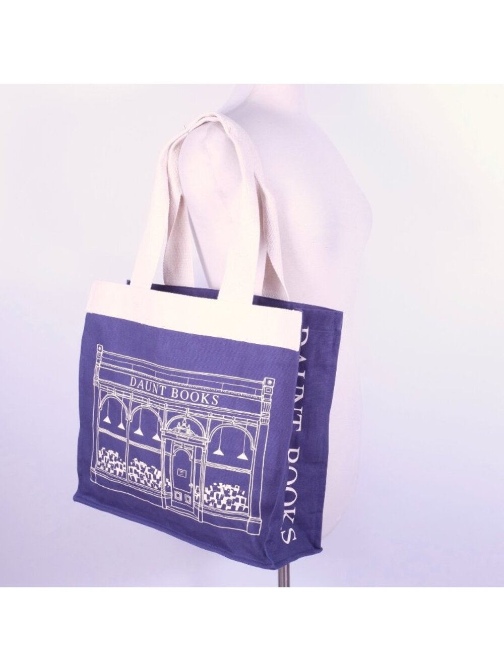 Daunt Books London tote bag US seller ready to ship navy gold foil canvas